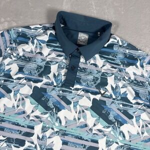 Callaway Golf Polo Blue Short Sleeve Opti Dri AOP Geometric Performance Men's XL